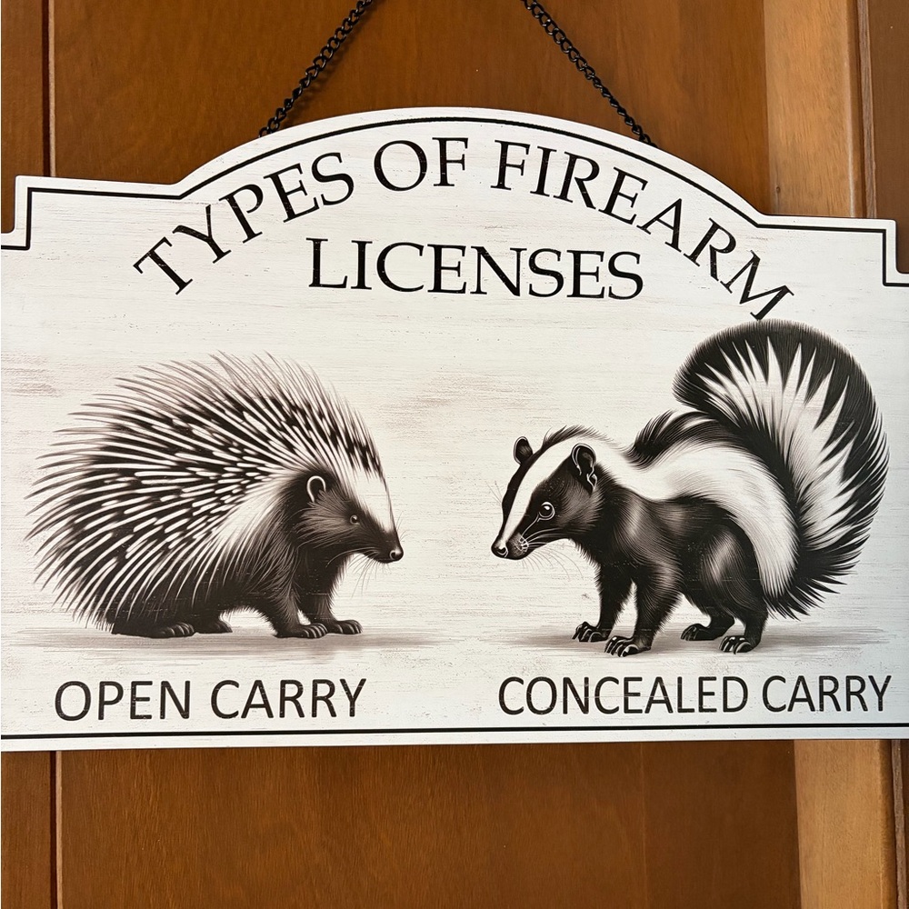 Humorous Firearm License Sign New